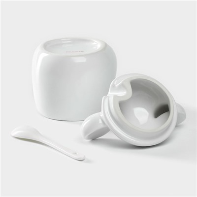 Сахарница Доляна «Мишка Отто», 400 мл, 11×12×12.5 см, белая