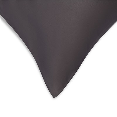 Набор наволочек из премиального сатина темно-серого цвета из коллекции Essential, 70х70 см