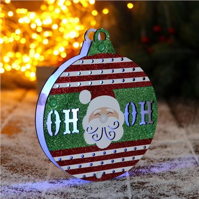 Ёлочная игрушка «Новогодний шар с Дедом Морозом» 15×15 см