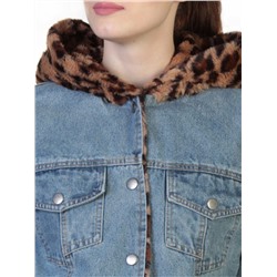 000 BLUE/BROWN Куртка джинсовая с плюшем Misifeer