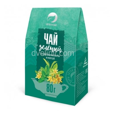 Чай зеленый с липой и мятой, 80 г