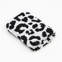 Полотенце махровое Этель Leopard, 50×90 см, 100% хлопок, 420 г/м², чёрно-белое