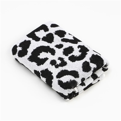 Полотенце махровое Этель Leopard, 50×90 см, 100% хлопок, 420 г/м², чёрно-белое