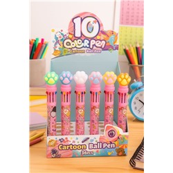 Разноцветная ручка 10 в 1 "Funny little paw", mix, шоу-бокс 36 шт.