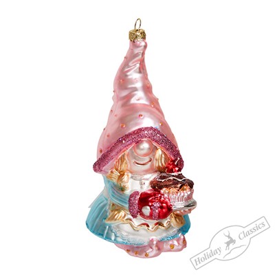 Девочка-гном с шоколадным кексом (стекло) 7,5х7,5х16,5 см