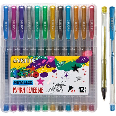 Набор ручек гелевых 12цв металлик "deVENTE. Cosmo Metallic" 1мм 5051047/Китай