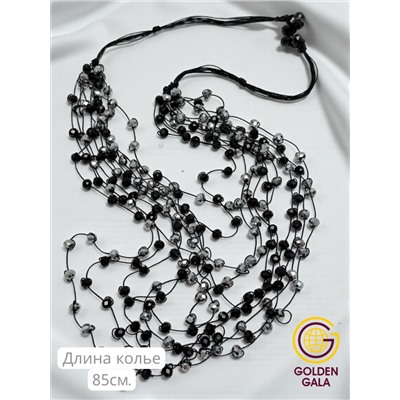 Комплект бижутерии "Хрустальная россыпь" , цвет черный с серебристым