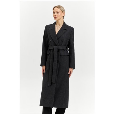 Пальто женское демисезонное 26326 (серый/диагональ)