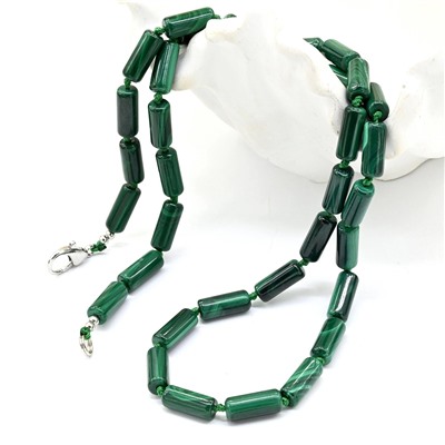 Бусы из малахита цилиндр 4*12мм, 50см