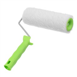 Валик с натуральным мехом, с ручкой, 200 мм, ворс 12 мм, D 48 мм, D ручки 6 мм, Сибртех