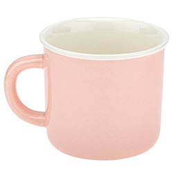 Кружка фарфоровая "Фрукты" "Клубника/Арбуз" 320мл, д9см h8см, глянцевая глазурь, деколь с золотом, цвет - розовый, д/горла 8,8см, д/основания 7,3см, в подарочной коробке (Китай)