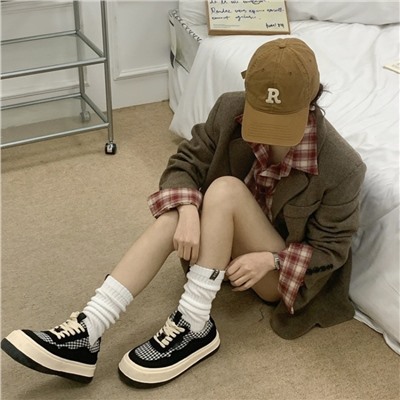 Brand cotton Japanese colored knee socks, Korean style, mid-length