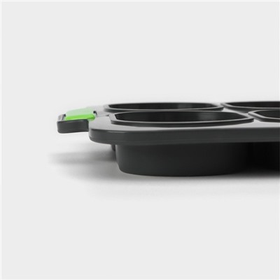 Форма для выпечки с перфорацией «Булочки», силикон, 34.5×23×2.5 см, 8 ячеек (9.5×6.3×2.4 см), чёрная