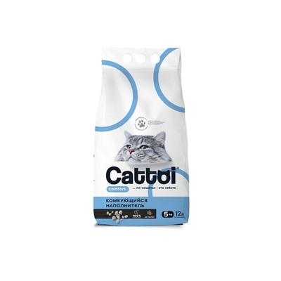 Наполнитель минеральный комкующийся Cattoi Comfort 5 кг,пластиковый пакет