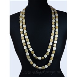 Бусы деревянные квадрат 15мм, 180см