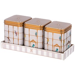 НАБОР ЕМКОСТЕЙ ДЛЯ ХРАНЕНИЯ "PARADISE BIRD" ИЗ 3-Х ШТУК, 9Х9Х12,5 СМ, 1Л