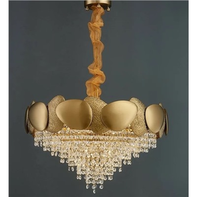 299-251 Люстра диам 80 см, выс. 50 см(х1)Стекло, нержавеющая сталь