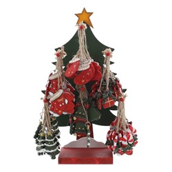 GAEM Набор из 96 шт Украшение новогоднее ассорти на подставке "Ёлка, L23,5 W9 H40 см