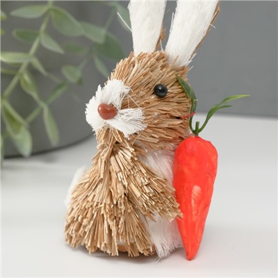 Фигурка «Милый зайка с морковкой», 8×4.7×12.3 см
