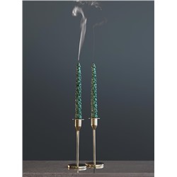 Набор из двух свечей зеленого цвета из коллекции New Year Essential, 25 см