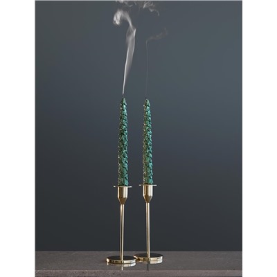 Набор из двух свечей зеленого цвета из коллекции New Year Essential, 25 см