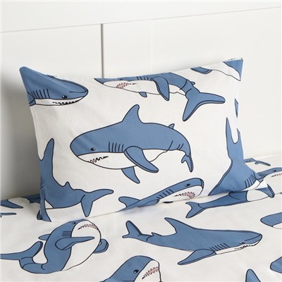 Постельное бельё Этель 1,5 сп Funny shark (вид 2) 143х215 см, 150х214 см, 50х70 см -1 шт, 100% хл, бязь