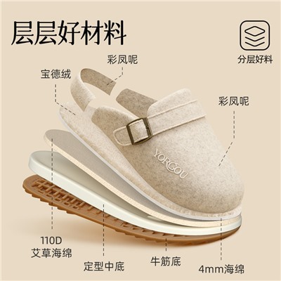 Slippers, winter keep warm non-slip footwear indoor platform, autumn