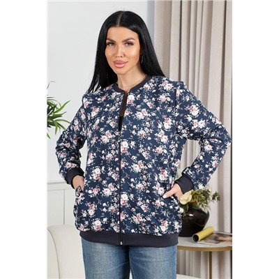 Женская толстовка Бомбер 750 / синий/роза