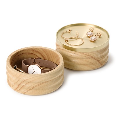Шкатулка для украшений Tesora, натуральное дерево/латунь