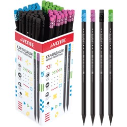 Карандаш ч/г HB "deVENTE. BlackStyle" 2мм круглый с ластиком 5032801/72/Китай