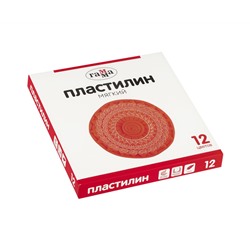 Пластилин Гамма, 12 цветов, 240г, со стеком, картон. упаковка