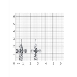 Крест из серебра литье с фианитом частичное чернение