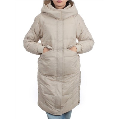 3064 LT. BEIGE Пуховик зимний женский (80% пух, 20% перо)