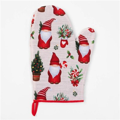 Варежка-прихватка Santa Claus 20х28см, 100% хл, репс 210 г/м2, ватин 250г/м2