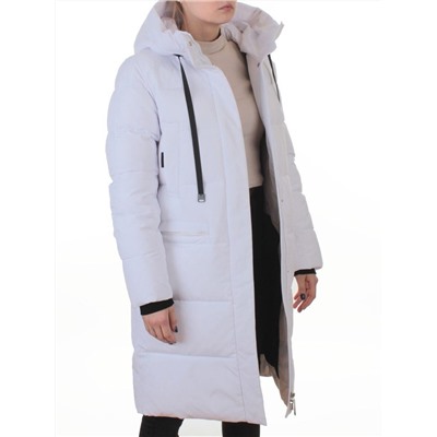 2129-A WHITE Пальто зимнее женское (200 гр. холлофайбер)