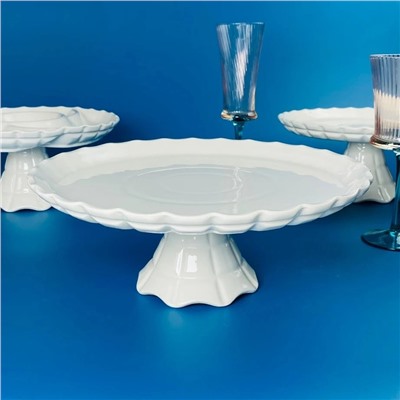 163-046 Блюдо 30х12см на ножке КОРНЕЛИЯ в под.уп.(х8)Фарфор