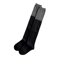 Black -gray stitching socks, long cylinders in autumn and winter women's socks, knee -knee jkmore leg socks ins, sock socks, thin red books