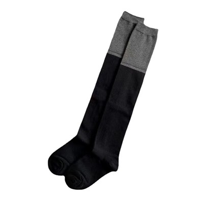 Black -gray stitching socks, long cylinders in autumn and winter women's socks, knee -knee jkmore leg socks ins, sock socks, thin red books