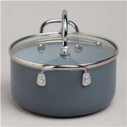 КАСТРЮЛЯ AGNESS С АНТИП. ПОКР.  И СТЕКЛ. КРЫШКОЙ 950 МЛ, 14*7 СМ