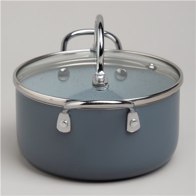 КАСТРЮЛЯ AGNESS С АНТИП. ПОКР.  И СТЕКЛ. КРЫШКОЙ 950 МЛ, 14*7 СМ