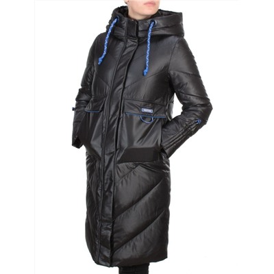 9190 BLACK Пальто зимнее женское EVCANBADY (200 гр. холлофайбера)