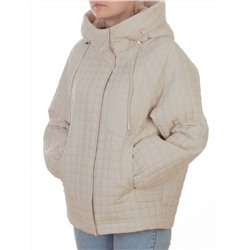 8039 LT. BEIGE Куртка стеганная демисезонная женская (100 гр. холлофайбер)