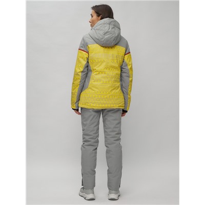 Горнолыжный костюм женский желтого цвета 02272J