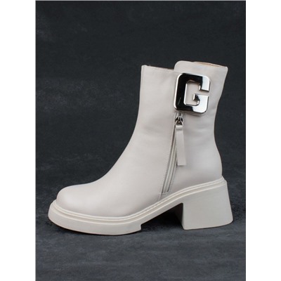 04-M3-L802 BEIGE Ботинки зимние женские (натуральная кожа, натуральный мех)