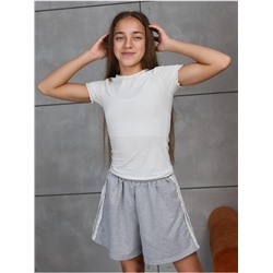 Шорты "Крош" Серый Меланж Девочка