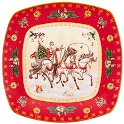 БЛЮДО LEFARD "ТРОЙКА" КВАДРАТНОЕ 25X4,2CM КРАСНОЕ (КОР=12ШТ.)