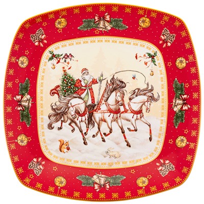 БЛЮДО LEFARD "ТРОЙКА" КВАДРАТНОЕ 25X4,2CM КРАСНОЕ (КОР=12ШТ.)
