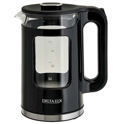 Чайник электрический 2200 Вт, 1,7 л DELTA LUX DE-1017 черный