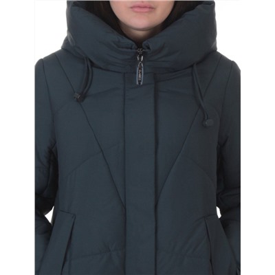 A616 BLUE/GRAY Пальто зимнее женское (верблюжья шерсть, +120 гр. холлофайбер)