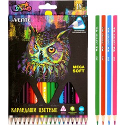 Карандаши 18цв "deVENTE. Trio Mega Soft" 4М диаметр грифеля 3мм трехгран 5023915/8/Китай